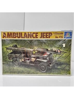 SEALED Italeri No. 326 Ambulance Jeep 1:35 Scale Model Kit Damaged Box VINTAGE